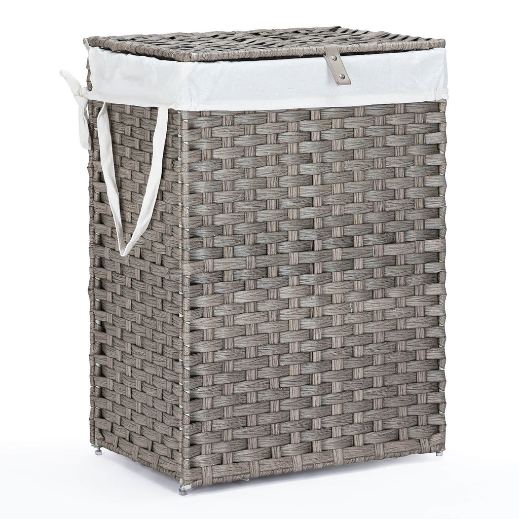 Collapsible Rattan Laundry Hamper for Laundry Room