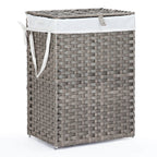 Collapsible Rattan Laundry Hamper for Laundry Room