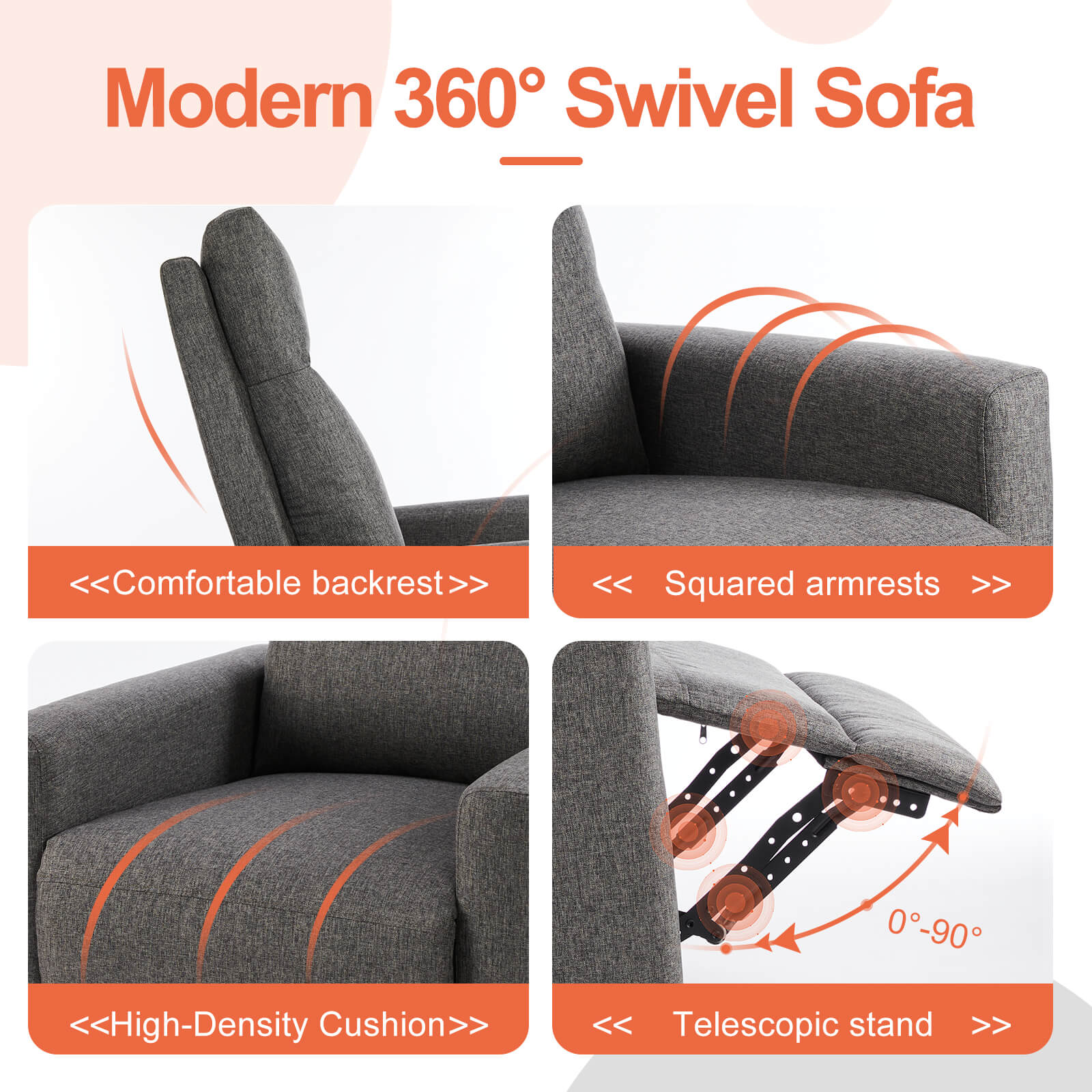 Sofa Recliner Swivelling For Living Room Bedroom