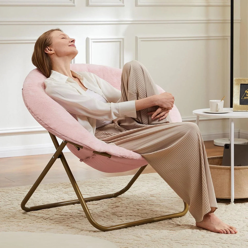 Foldable Saucer Moon Chair for Living Room