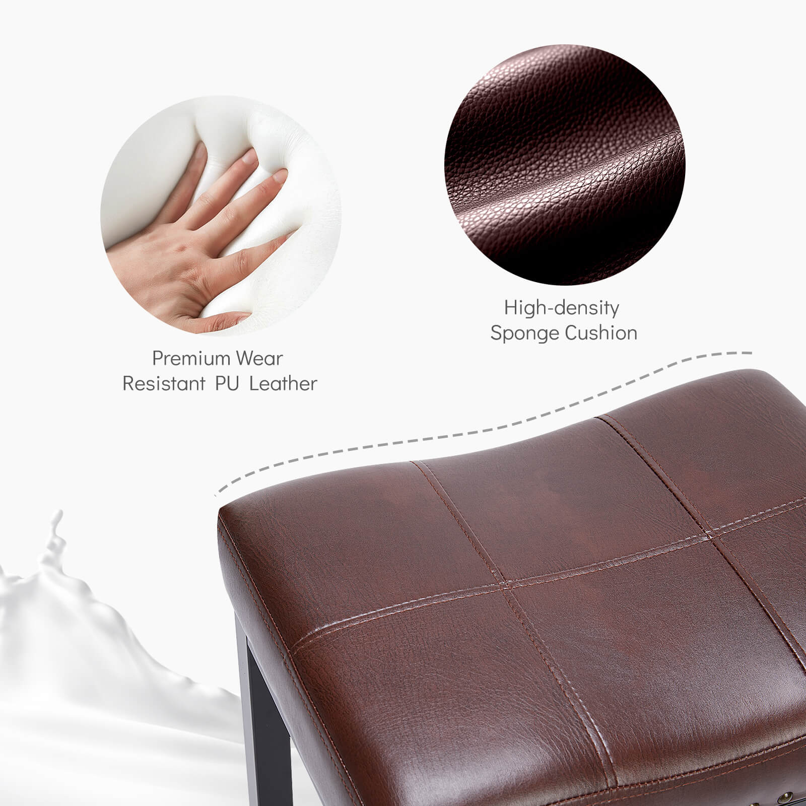 Saddle Bar Stool Soft Cushion for Dining Room