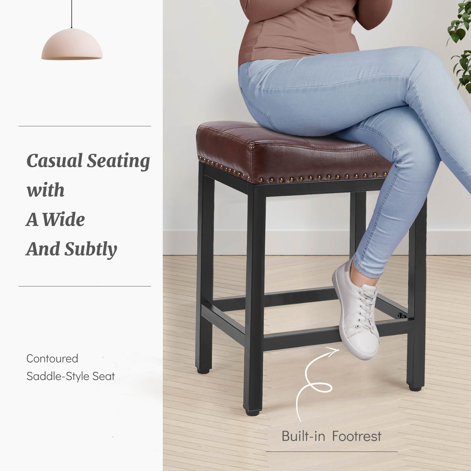 Saddle Bar Stool Soft Cushion for Dining Room