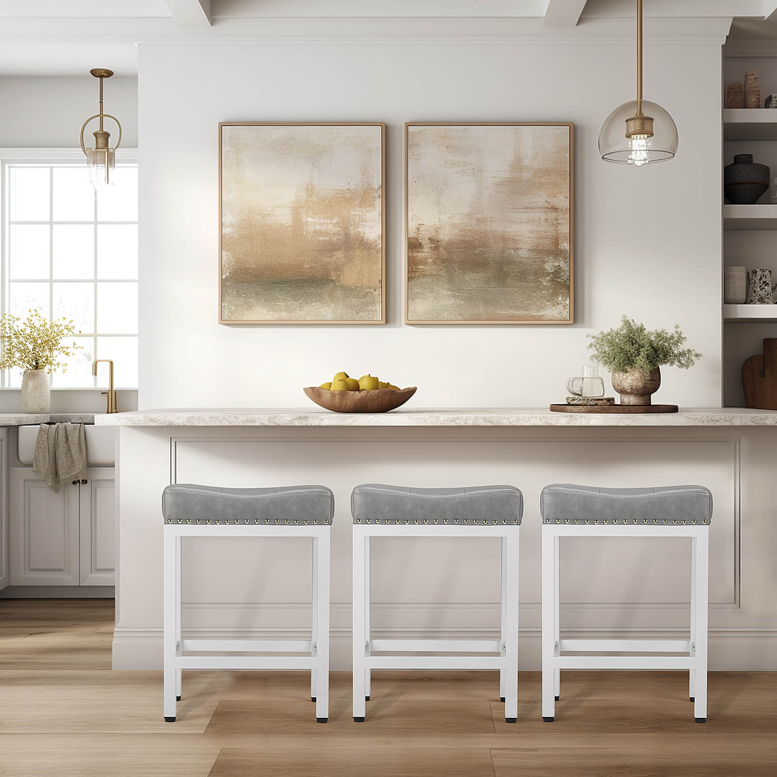 Saddle Bar Stool Soft Cushion for Dining Room