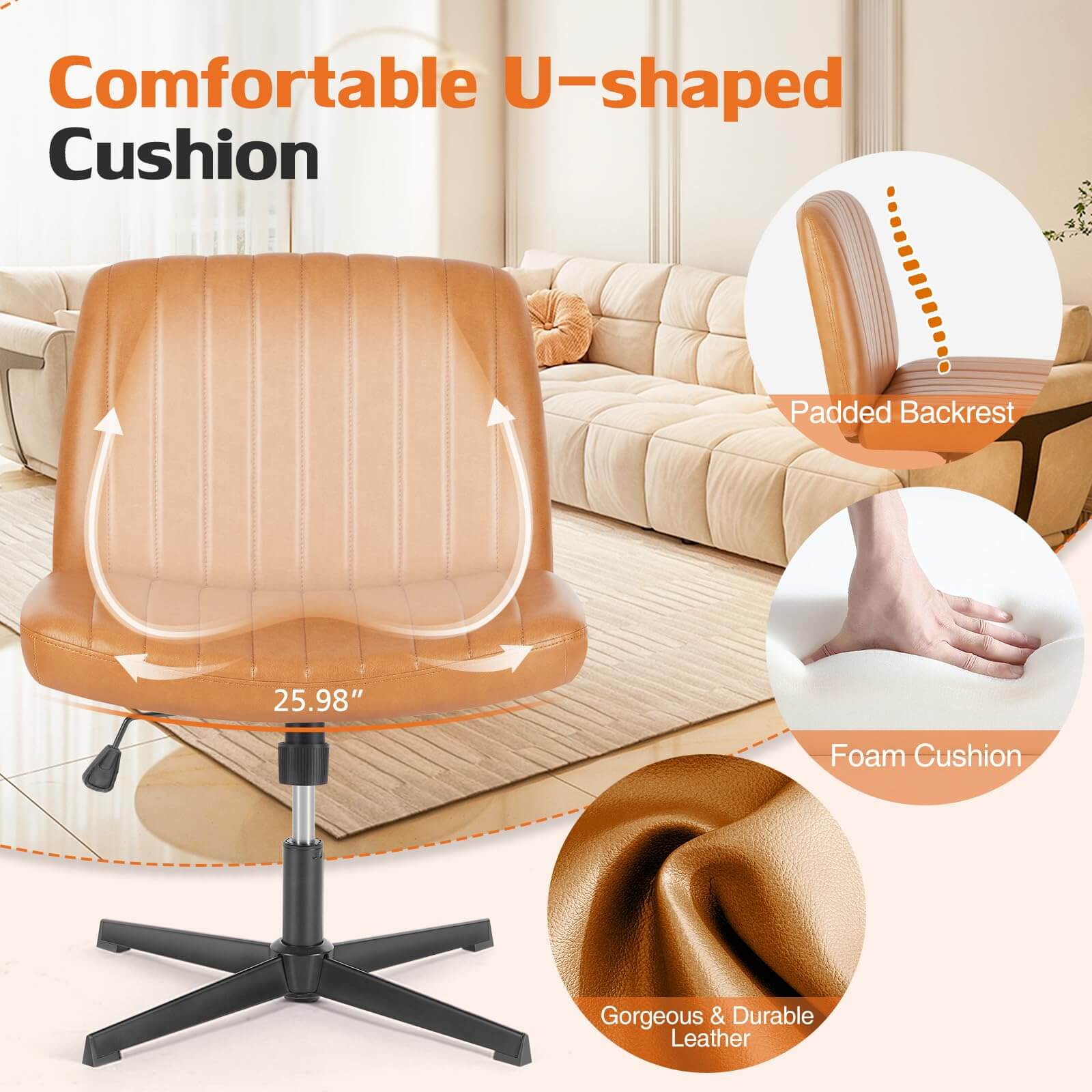 Ergonomic Swivel Office Chair with Lumbar Support