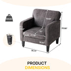 Adjustable Backrest Accent Chair for Living Room, Bedroom, Office